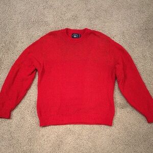 boat house row red 100% cotton crewneck sweater